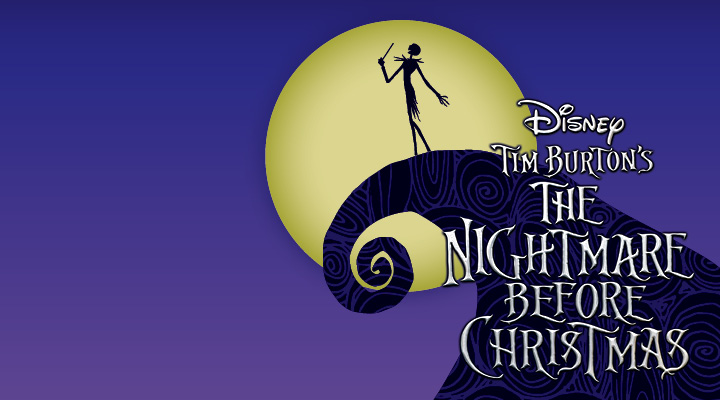 Promotional art of Tim Burton's 'The Nightmare Before Christmas'.